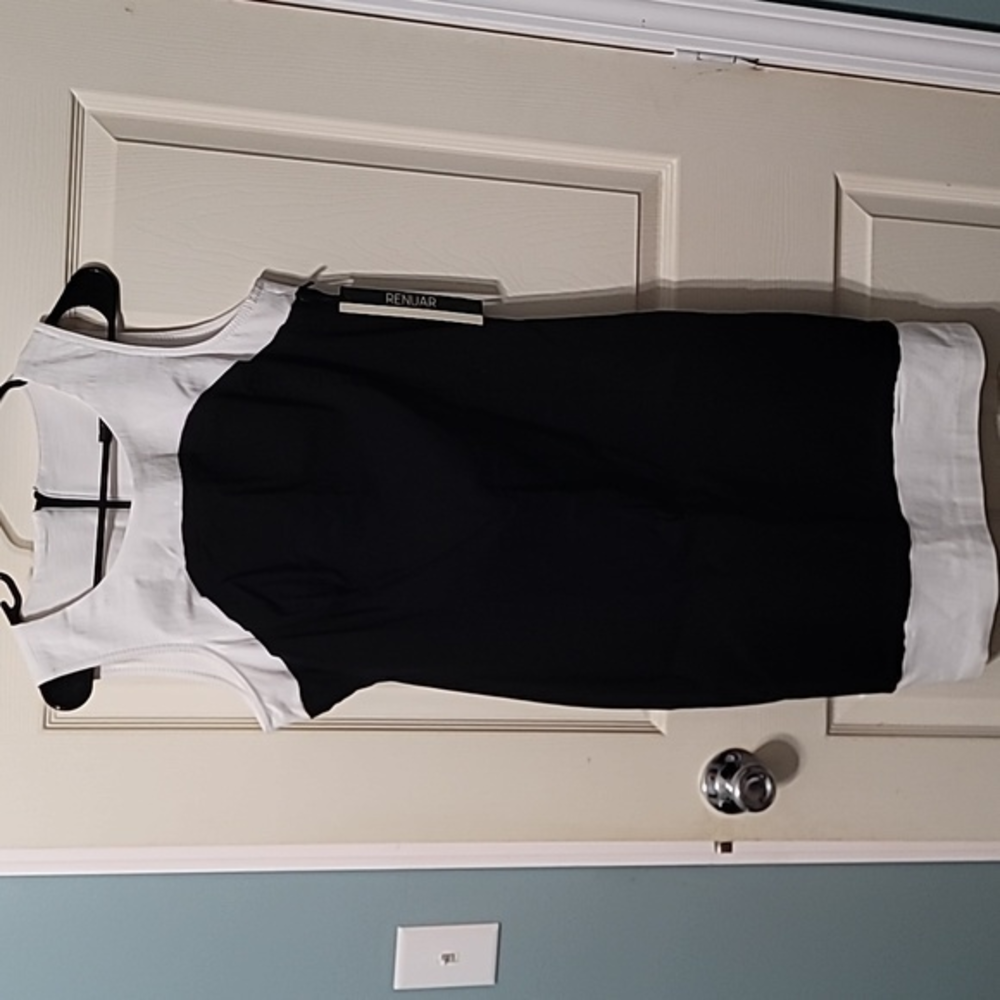 RENUAR Boutique Curvy Fitted Black&White Dress‎ Women's 10 NWT